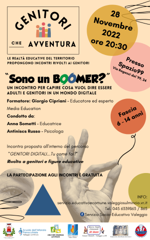"Sono un boomer?": lunedì 28 novembre la serata informativa per genitori