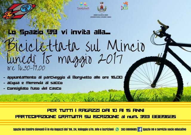 Lo Spazio 99 organizza un'escursione in bicicletta per gli adolescenti il 15 maggio