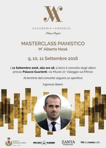 Masterclass pianistico con il Maestro Nosè dal 9 all'11 settembre 