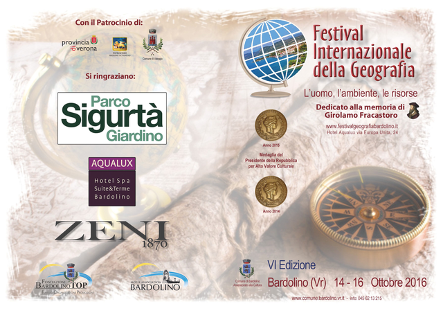 Festival della Geografia dal 14 al 16 ottobre a Bardolino e Valeggio sul Mincio