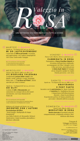 "Valeggio in Rosa" dal 5 al 10 marzo 2019