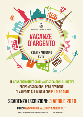 Il Consorzio Intercomunale Soggiorni Climatici Verona ha organizzato le Vacanze d'Argento estate/autunno 2019